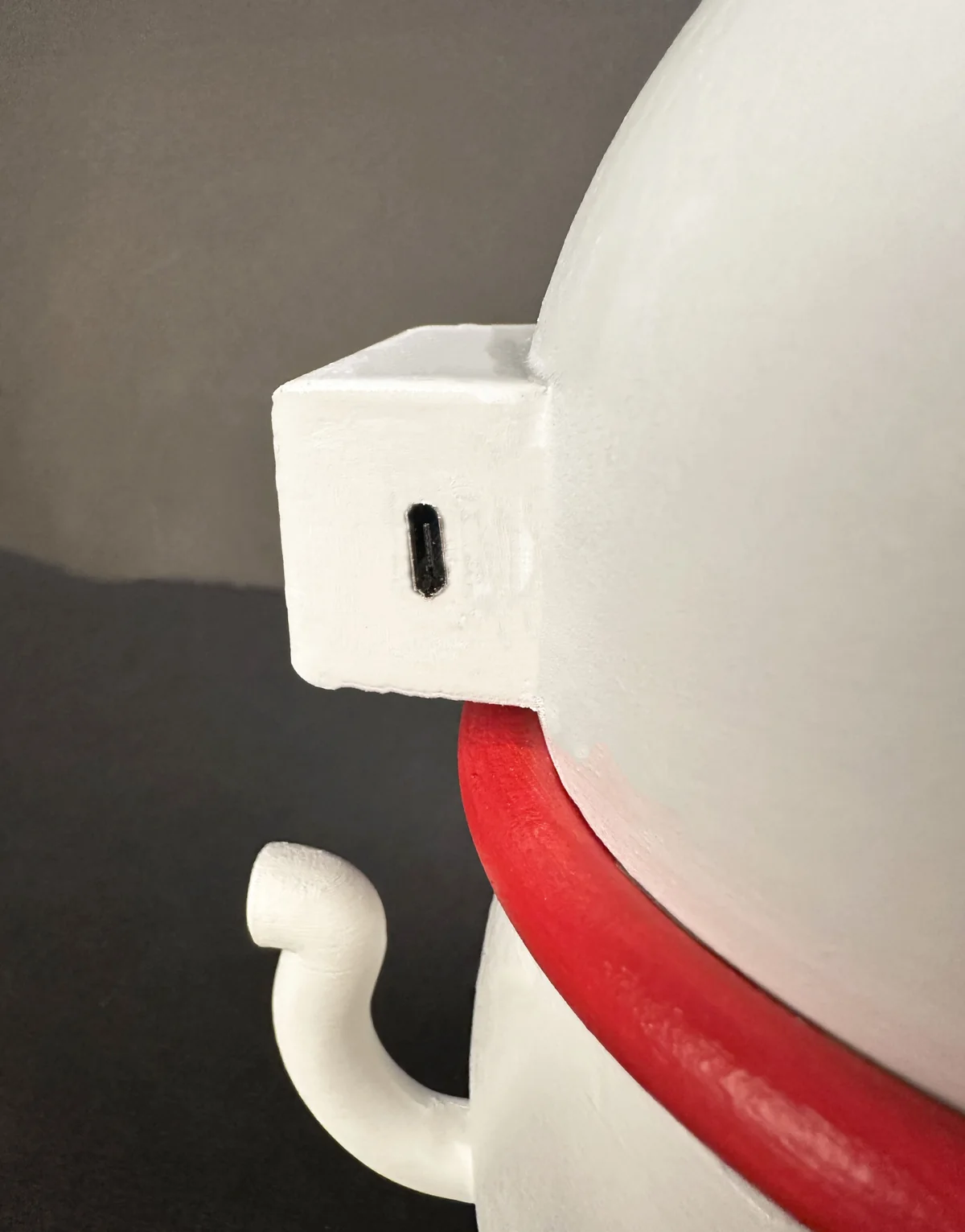Prototype charging port on the back
