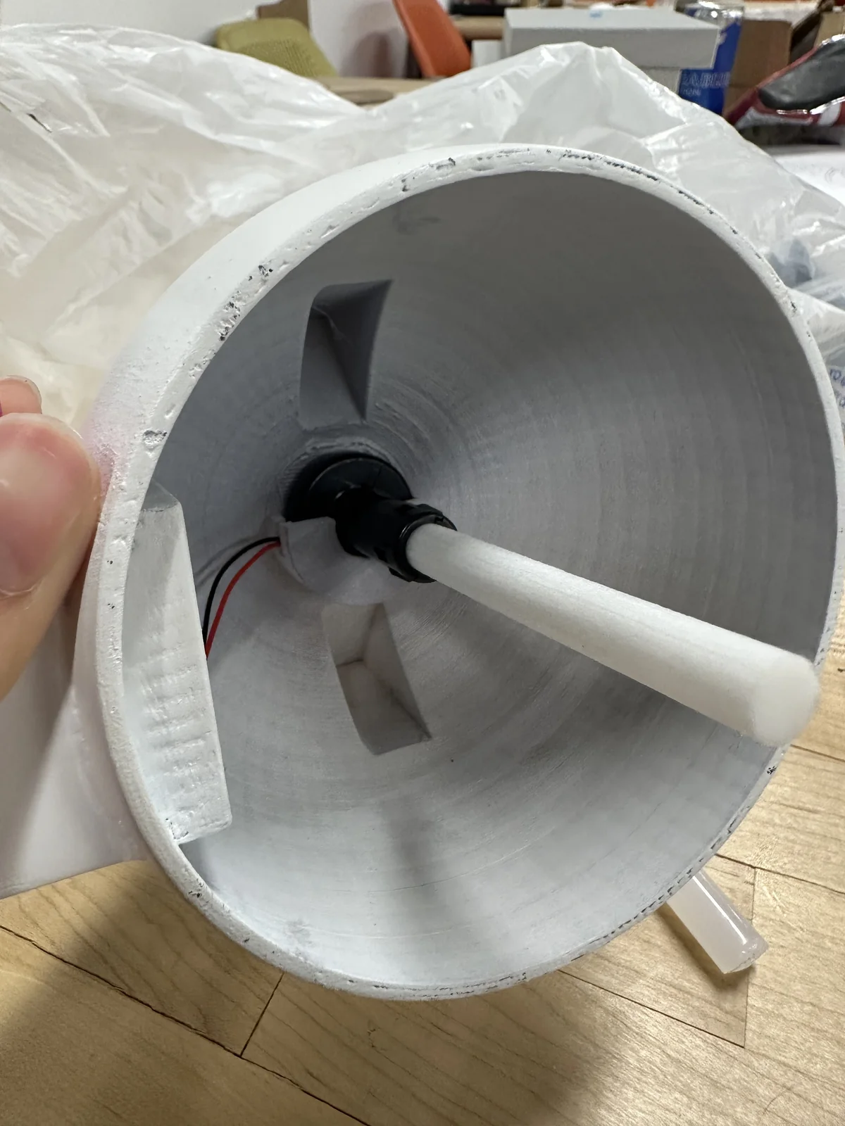 Inside of the printed diffuser body
