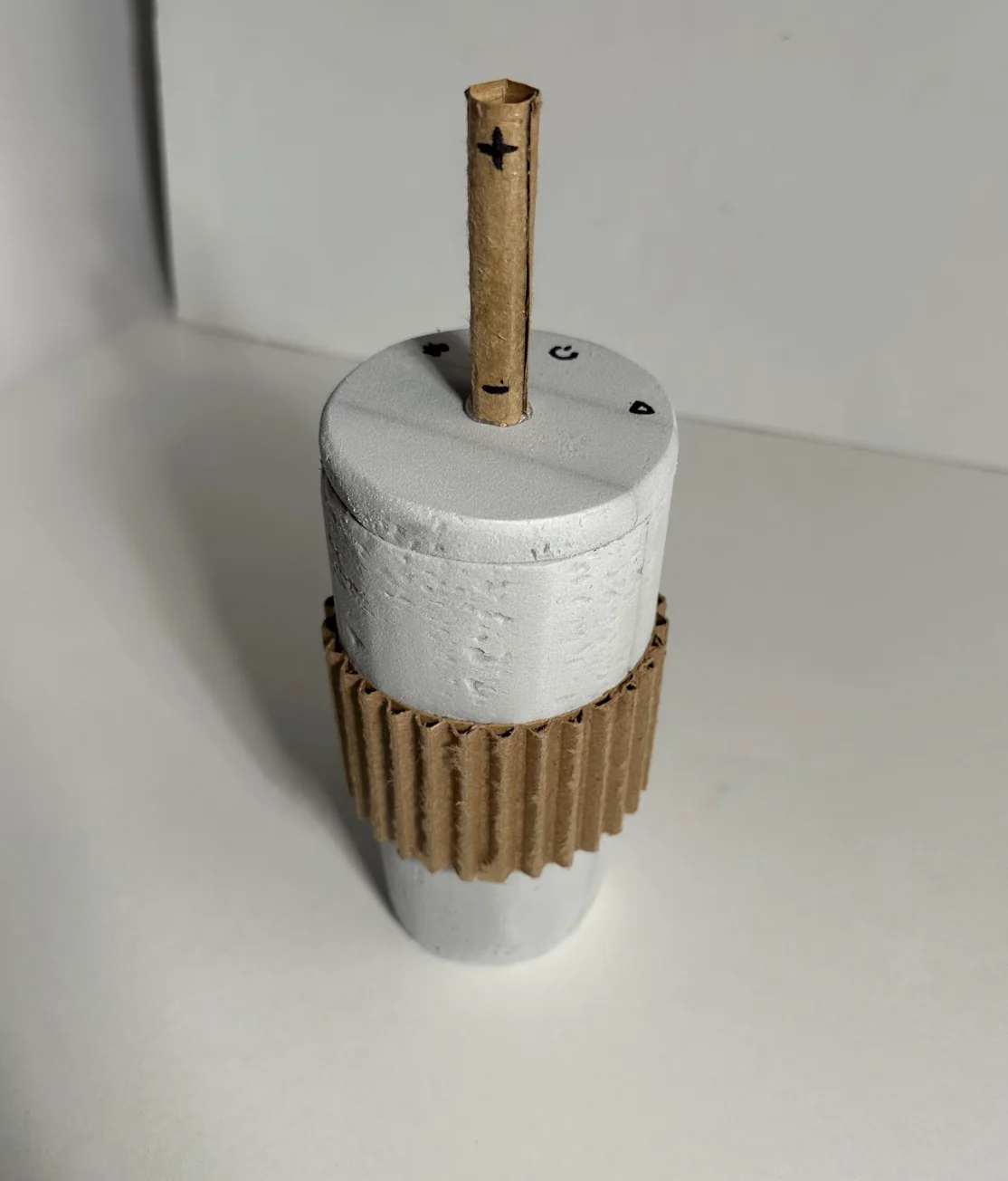 Cardboard and foam cup shaped speaker prototype